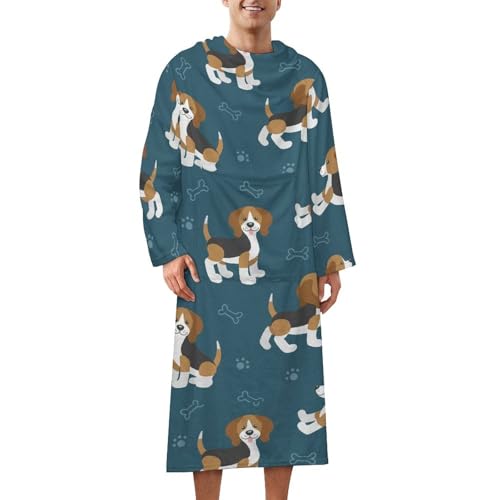 着る毛布 着るブランケット かわいい ビーグル 犬柄 着るもうふ 部屋着 レディース メンズ 着る 毛布 きる毛布 男女兼用 毛布着る フランネル ルームウェア 長袖 室内服 冷え対策 防寒 保温 冬服 大きいサイズ