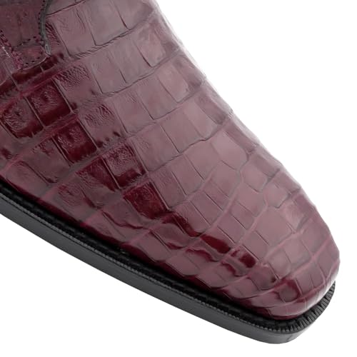 Image of Mezlan Anderson Crocodile Lace Up - Men's Genuine Crocodile Plain Toe Blucher with Memory Foam Insole - Handmade in Spain