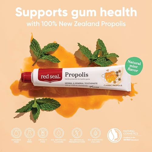 Red-Seal-Propolis-Herbal-Mineral-Natural-Toothpaste-Fluoride-Free-Organic-NATRUE-Certified-Natural-Supports-Natural-Gum-Health-and-Oral-Hygiene-Prevents-Plaque-Vegan-Cruelty-Free-353-oz