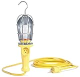 Woodhead 106I Super-Safeway Handlamp, Industrial Duty, Incandescent Bulb, 100W Max Lamp Wattage, Screw Release Insulated Guard