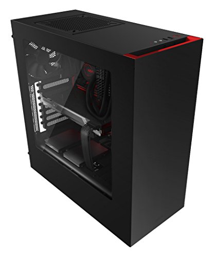 NZXT CA-S340MB-GR Mid Tower Chassis PC-Gehäuse schwarz/rot
