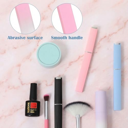 Wanmu 2 limas de uñas profesionales, lima de uñas de cristal, lima de uñas con estuche, superficie de cristal de doble cara, limas de uñas, herramienta de manicura profesional para mujeres - imagen 3