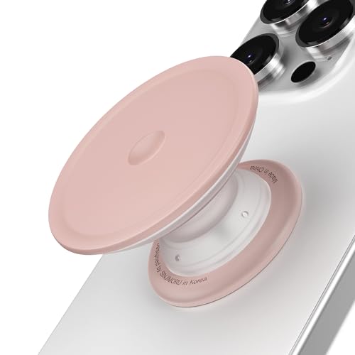 Sinjimoru for Soft Silicone Phone Grip Stand Strong Adhesive Slim Holder for Comfortable One-Hand Use on Any Smartphone Tap Tok Pink