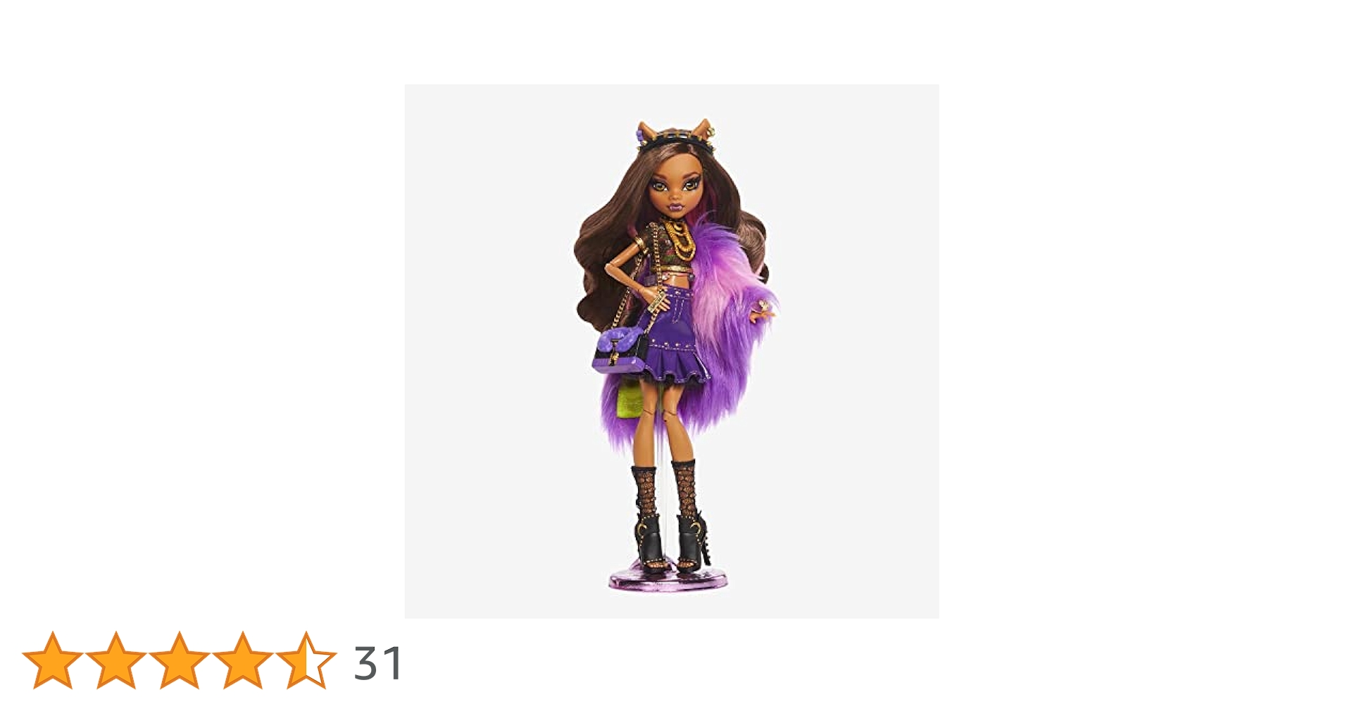 MONSTER HIGH　モンスター・ハイ　クラウディーン・ウルフ Amazon.com: Monster High Doll, Clawdeen Wolf with Purple