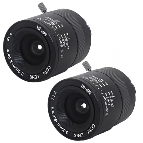 2 Pieces Manual IRIS 3.5-8mm C Mount Lens for Camera Industrial