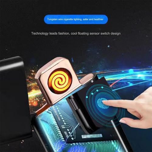 Encendedor recargable USB rojo ultra delgado portátil miniatura 2