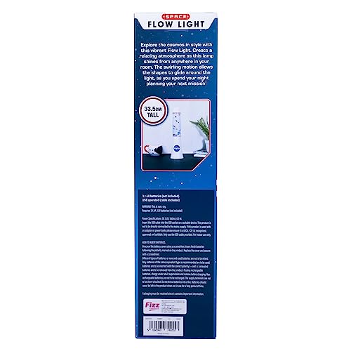 Image of Fizz Creations NASA Inspired Space Flow Light. 13.2 inches Tall Mood Light Featuring Foil Space Icons. USB Powered with Included Cable. NASA Space Inspired Merchandise
