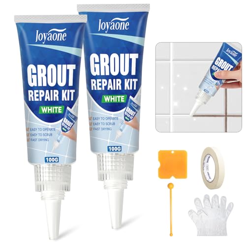 Kit de reparación de lechada para azulejos, paquete de 2 unidades, bolígrafo de lechada de secado rápido, blanco, línea de juntas de azulejos de renovación de lechada, relleno de lechada, blanqueador