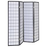 4-Panel Folding Screen Black and White