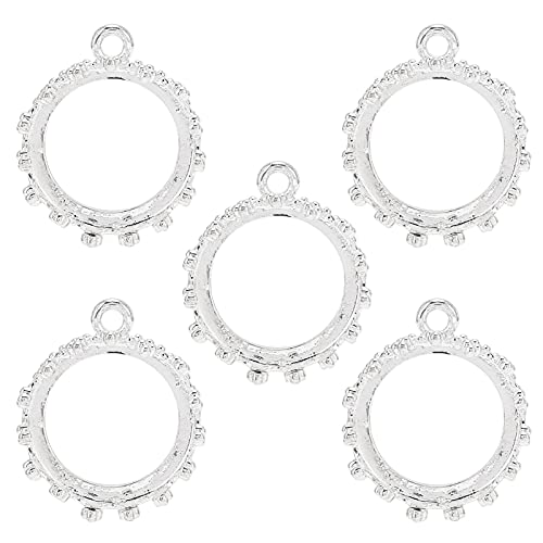YOIM Lunette Ouverte, Conception à Bords Ronds en Alliage d'aluminium 5 pièces Cadre Creux Cadre Creux pour Boucles d'oreilles pour Colliers pour Bracelets Cover