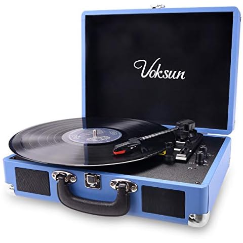 VOKSUN Tocadiscos Vinilo Bluetooth con 2 Altavoces incorporados Cover