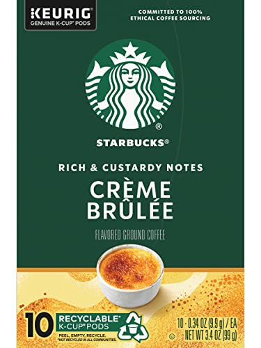 Image of Starbucks Creme Brulee Flavored Blonde Roast Single Cup Coffee for Keurig Brewers, 10 Count - Pack of 2
