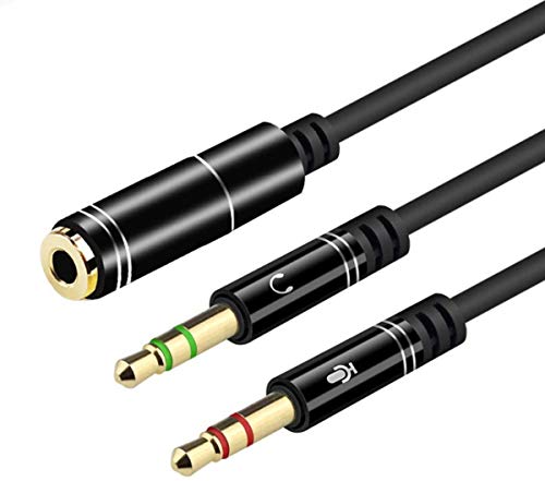 3,5mm Cavo Audio Microfono Cuffie 2 in 1
