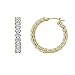 Amazon Essentials Yellow 23K Gold Plated Sterling Silver Hoop Earrings set with Princess Cut Infinite Elements Cubic Zirconia (10 cttw), 1