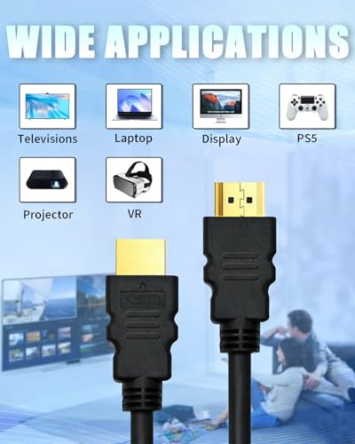 Image of 4K High-Speed HDMI Cable 10ft | HDMI 2.0, 18Gbps, PVC Jacket, Supports Ethernet, Compatible with 4K TV, PS5, Laptop, Monitor, Projector, VR