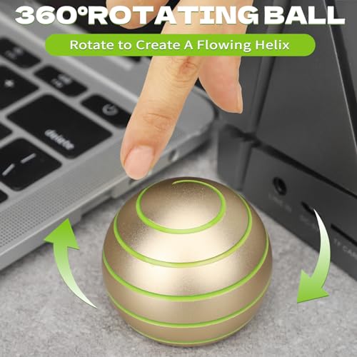 Image of Dilabnba Kinetic Spinner Metal Desk Gadget Toy Ball for Kids Adults, Cool Full Body Optical Illusion Stress Relief Fidget Spinner Gyro Ball Gift for Boys Girls (Gold)