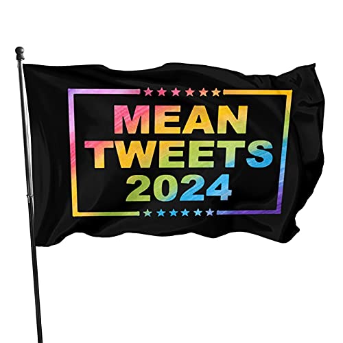 Staychicfashion Mean Tweets 2024 3x5 Ft Holiday Garden Yard House Flags Banner Outside Outdoor Party Home Decorations Outside Yard Decor Premium Quality Durable Material Fade Resistant Uv-Resist