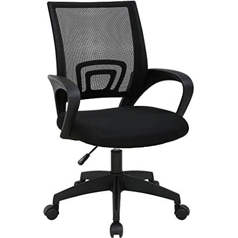 T-LoVendo TLV-AM-H03-BLACK Silla de Oficina con Soporte Lumbar, Negro, Normal Cover