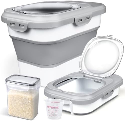 Komzon Rice Storage Container, Collapsible Airtight Food Storage ...