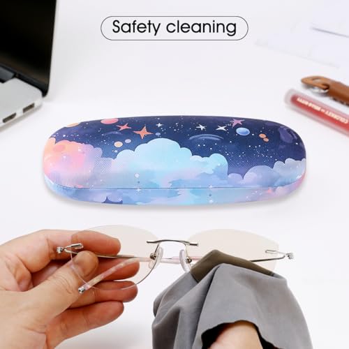 Image of PERFECTSIGHT Hard Shell Eyeglasses Case, PU Leather Protective Glasses Case, Cute Eyeglass Case for Women Men Girls