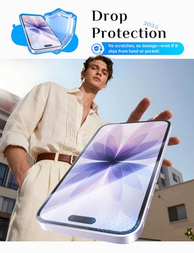 Image of MAGIC JOHN for iPhone 17 Screen Protector Tempered Glass Easy Installation | 2Pack, Auto Dust-Elimination, , Bubble Free, HD Clear, Scratch Resistant, 6.3 inch