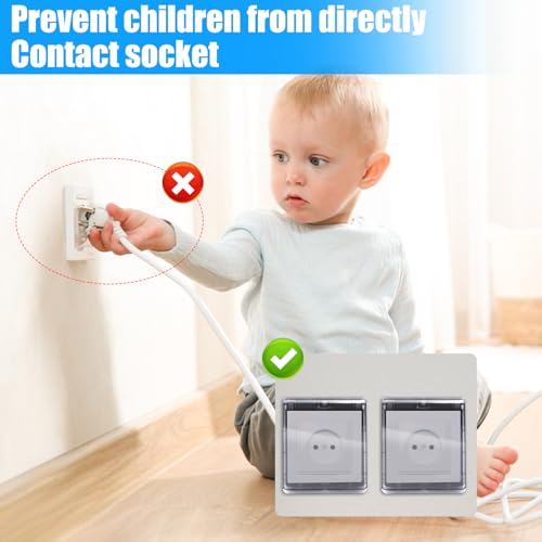 WYYFXY® 4 Stück Schalter Abdeckung Selbstklebend Steckdosen Abdeckung Typ 86 Lichtschalter Abdeckunge Wasserdicht Steckdosenschutz für Badezimmer, Küche, Zuhause, Draußen