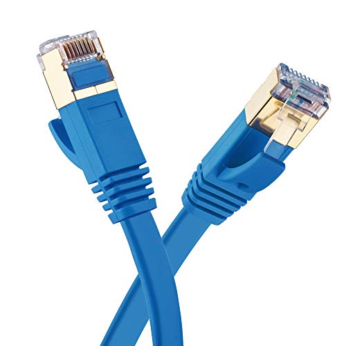 Cat 7 Ethernet Cable 25 ft Blue, MORELECS Cat 7 Internet Cable 25 ft Ethernet Cable RJ45 Network Cable Cat7 LAN Cable for PC Laptop Modem Router Cable Ethernet