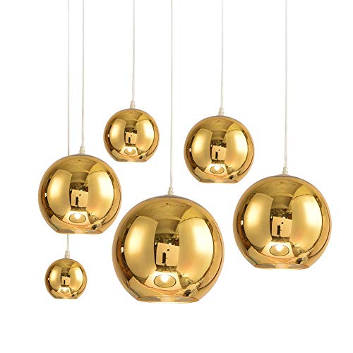 Lámpara de techo E27 de cristal dorado con diseño moderno europeo de lujo para salón elegante 3