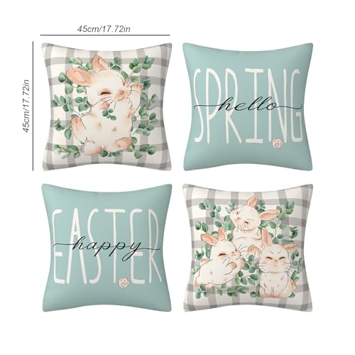 Fundas de cojín de Pascua 45x45 cm de tela resistente para decoración de sofá 6