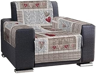 Pezzoli Shop Copridivano Salvadivano Trapuntato Shabby 1-2-3-4 POSTI (Rosso, 1 Posto)