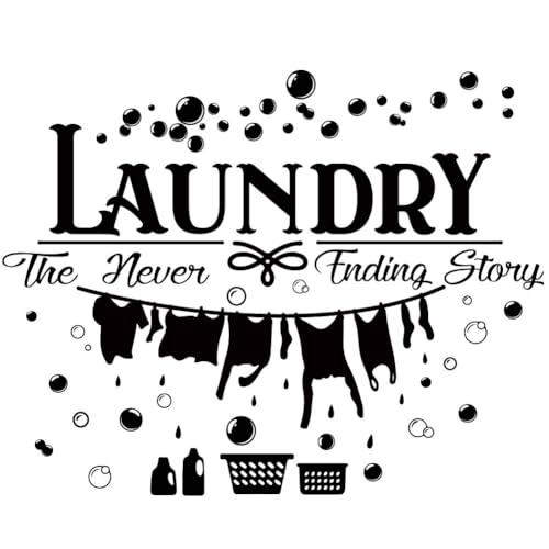 SUPERDANT Laundry Room Stickers The Never Ending Story Wall Decals Wall Art Murals Laundry Room Wall Decals Laundry Room Wall Decor for Laundry Room Home Living Room Bathroom - Image 3