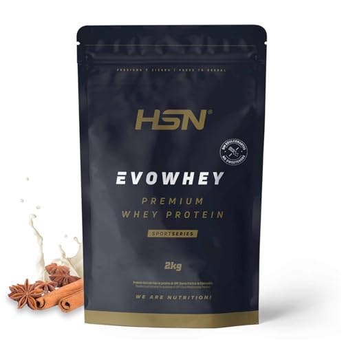 HSN Evowhey Protein Sin Edulcorantes | Canela 2Kg = 67 Tomas por Envase Concentrado de Proteína de Suero | 100% Whey Protein Concentrate | No-GMO, Vegetariano, Sin Gluten ni Soja