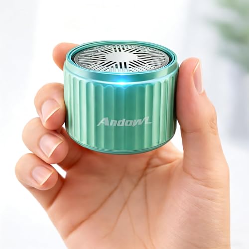 Andowl Mini Bluetooth Speaker, Portable Wireless Speaker with TWS Stereo Pairing, Built-in Mic, Micro SD Card Playback, LED Light Effects, Compact Small Speaker for Indoor & Outdoor Use, Blue