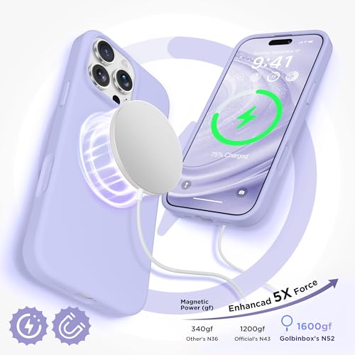 Image of GolbinBox Magnetic for iPhone 16 Pro Case, Silicone Cover, Lilac