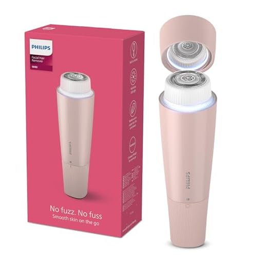 Philips depiladora facial serie 5000, depiladora personal para mujer, sin cable y compacta, con cabezal hipoalergénico, eliminación del vello facial suave y rápida, retoques fáciles, modelo BRR454/00
