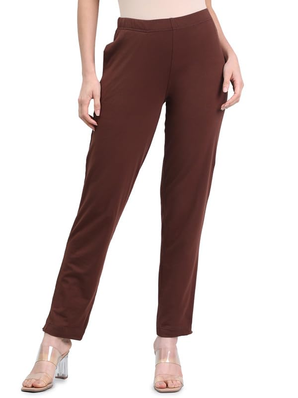 Image of GO COLORS Soft Cotton Stretch Kurti Pants Full Length for Women| Breathable, Mid Rise