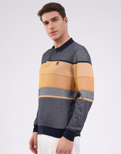 Image of Monte Carlo Men Regular Fit Solid Printed Collar Neck Button Closure Full Sleeve Winter Men T-Shirt (Pack of 1)