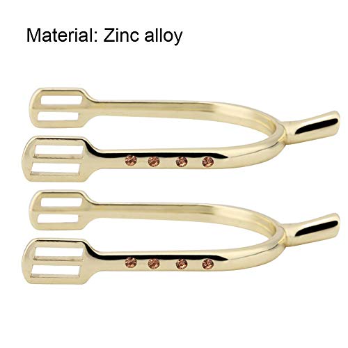 Éperons Pour Femmes Placage Chrome Alliage Zinc - Éperons Équitation Avec Courroies Jaunes Argent