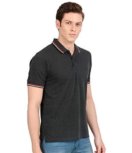 Image of AWG ALL WEATHER GEAR Men's Regular Fit Cotton Polo T-Shirt (SS21-GIZA-PN-CH-XXXL, Charcoal)