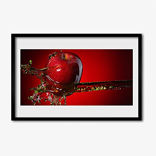 Murale affiche avec cadre photo image cuisine d'eau de pomme Tulup 60x40