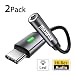 Produktbild Maxonar USB C auf 3,5 mm Kopfhöreranschlussadapter USB C Kopfhörer Adapter2Pack USB Typ C auf 3,5 mm Audio-Kopfhöreranschluss Kompatibel mit Samsung Galaxy S20, S20 +, Note10-Space Grey