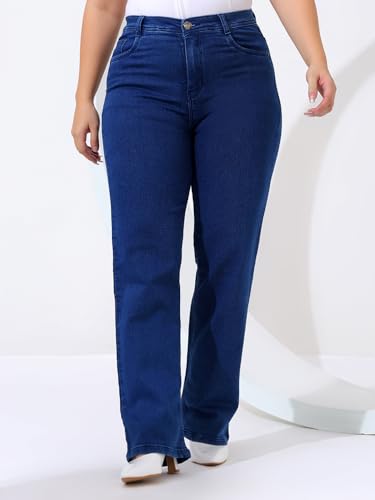 Image of Nifty Women's High Rise Denim Stretchable Straight Fit Plus Size Jeans
