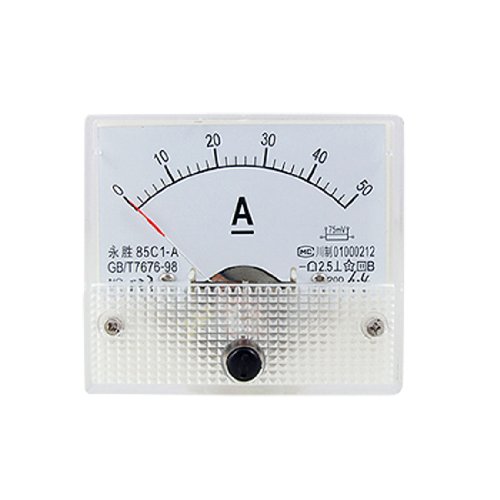 uxcell 85C1 DC 0-50A Rectangle Analog Panel Ammeter Gauge Ampere Meter Tester