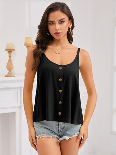 Women's Loose Flowy Camisole Top Summer Spaghetti Strap Tank Shirt Blouse for Casual Vacation Outdoor2