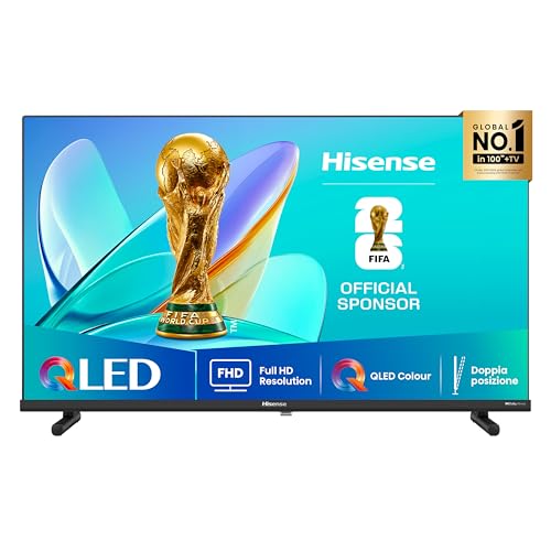 Migliori TV 40 pollici Hisense TV 40' QLED Full HD 2025 40E53QT, Smart TV VIDAA U8, HDR10, Game Mode, Dolby Atmos, Works with Alexa, Tuner DVB-T2/S2 HEVC 10, lativù, 40'', 2025 QLED