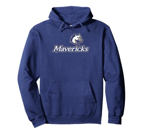 Mercy University Mavericks Mavs logótipo camisola com capuz, Azul, S