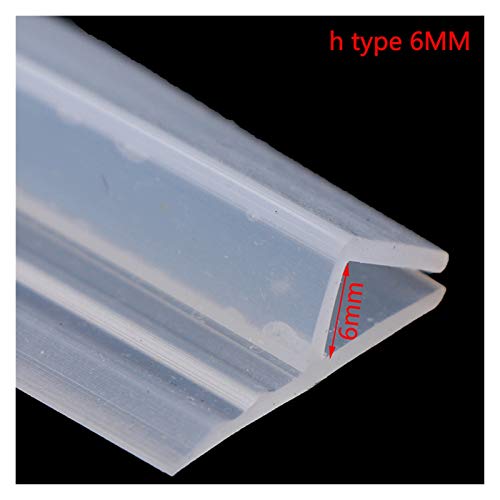 Bclla Zkenshan-Weather Stripping Seal F U H Shape Glass Door Window Silicone Seal Strip, 1M Bath Door Weatherstrip, Glass Door Seal Strip Stop Shower Leaks (Color : 2)
