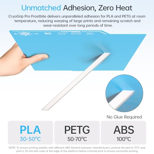 Image of BIQU Cryogrip Pro Frostbite Cold Build Plate Compatible with ELEGOO CC /CC 2 3D Printers 260x283MM Centauri Carbon Build Plate Double-Sided Upgrade Room Temperature Print Removable Surface Platform