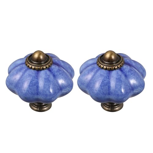 VILLFUL Pomos para Armarios de Cerámica y Aleación de Zinc Tiradores para Puertas y Cajones Tamaño 55 MM Color Blanco Juego de 2 Piezas Ideales para Armarios Roperos y Muebles