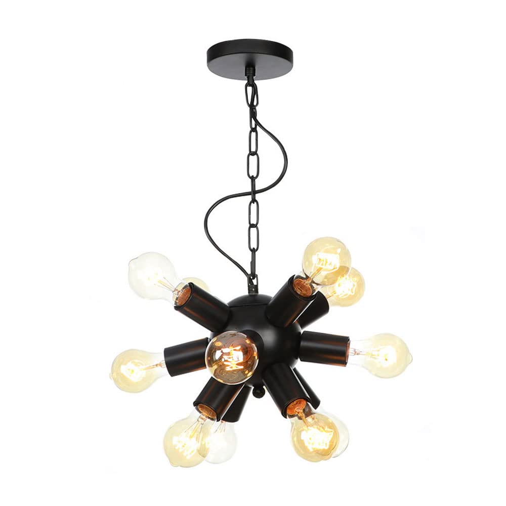 FYZDLAOR Vintage Wrought Iron Chandelier,Decorative Pendant Light for Living Room Bedroom Cafe Teahouse Bar Dining Room Club（E27）